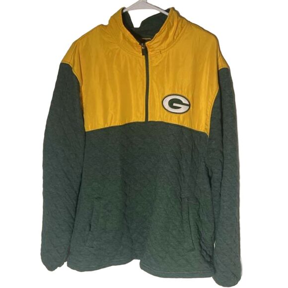 Green Bay Packers G-III 1/4 Zip Pullover Jacket Green Gold Yellow Men’s XXL NEW - Picture 1 of 7